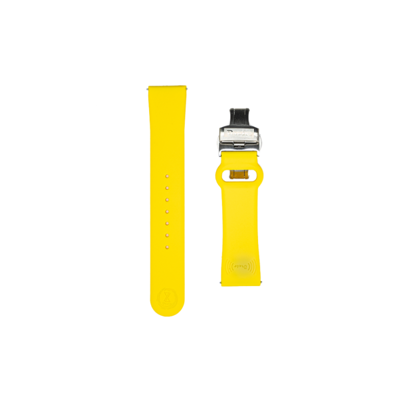 Bracelet en silicone jaune avec fermoir papillon + NFC