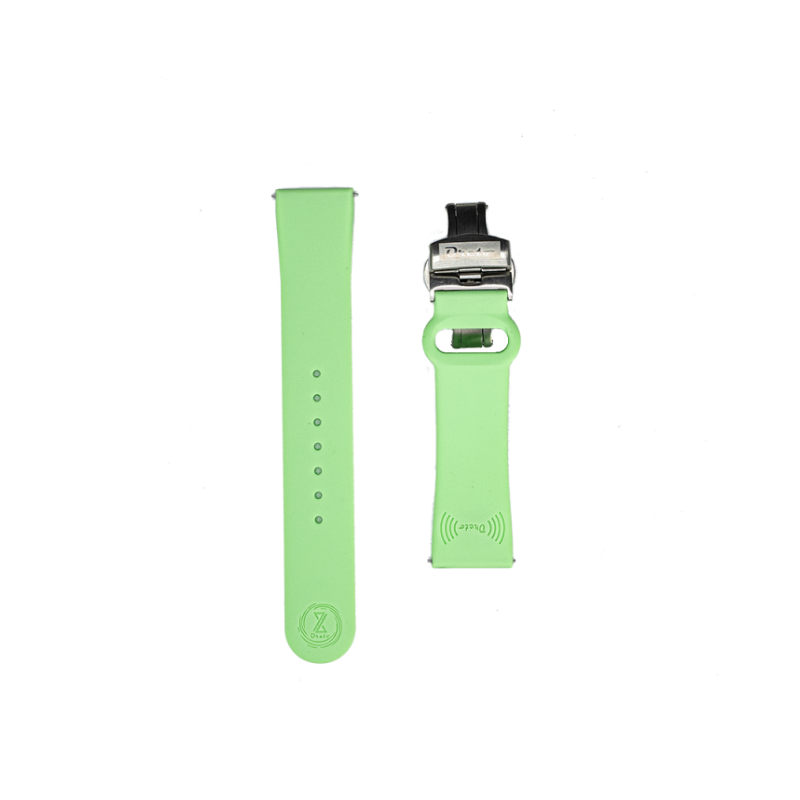 Green silicone strap with butterfly clasp + NFC