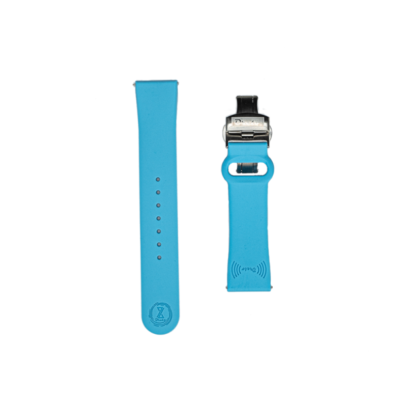 Bracelet en silicone bleu avec fermoir papillon + NFC
