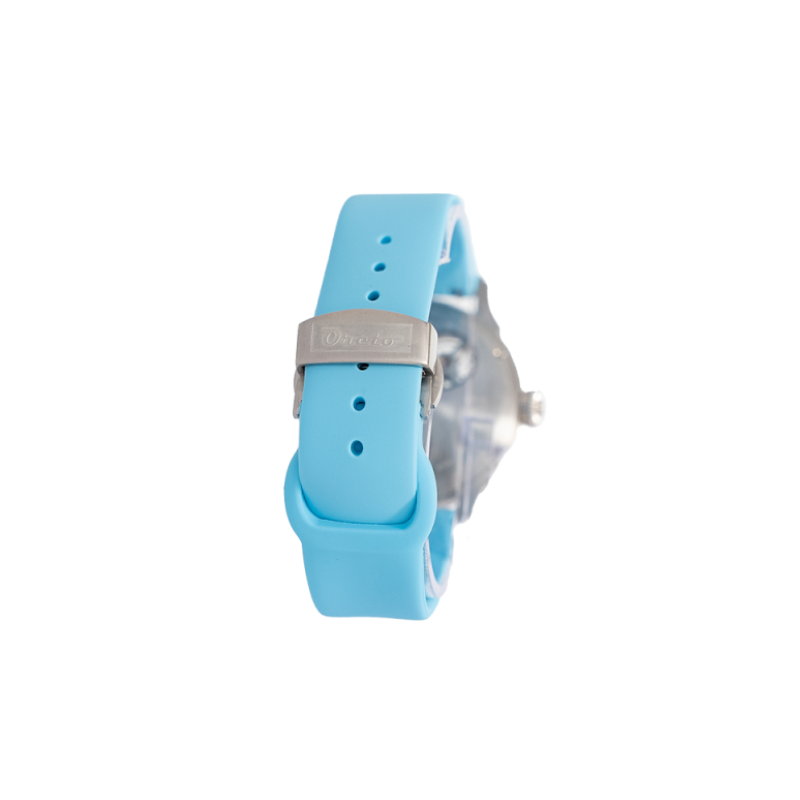 Bracelet en silicone bleu avec fermoir papillon + NFC